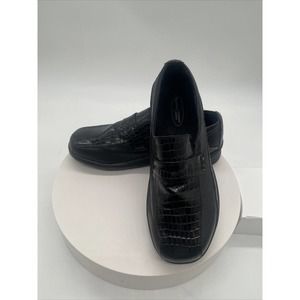 AETREX 10W LAURA WOMENS SHOES BLACK LEATHER DIABETIC LOAFER COMFORT E250W